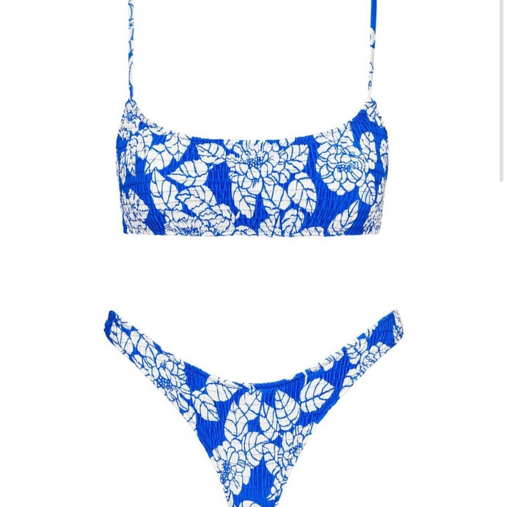 Triangl Blue and White Floral Bikini Set